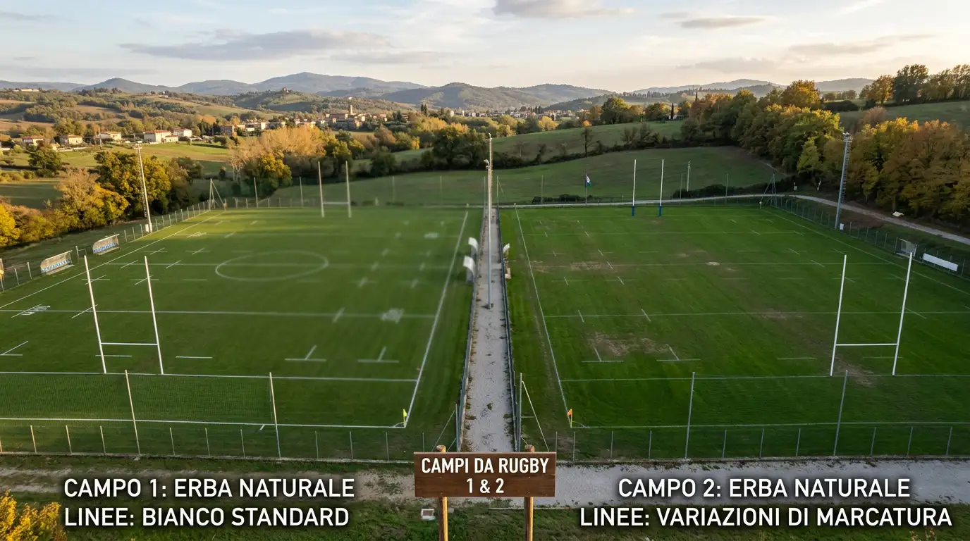 Confronto fra campi di rugby a 13 e rugby a 15